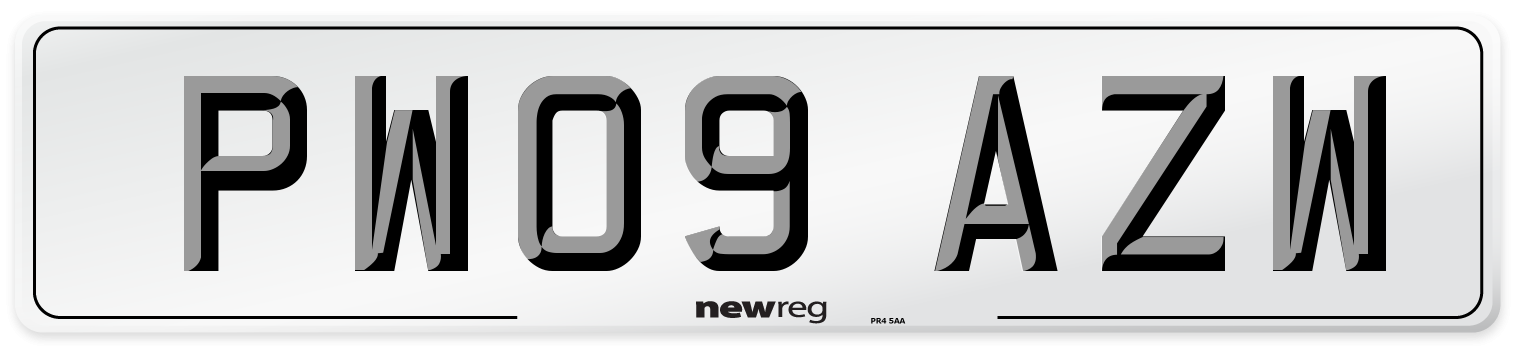 PW09 AZW Number Plate from New Reg
